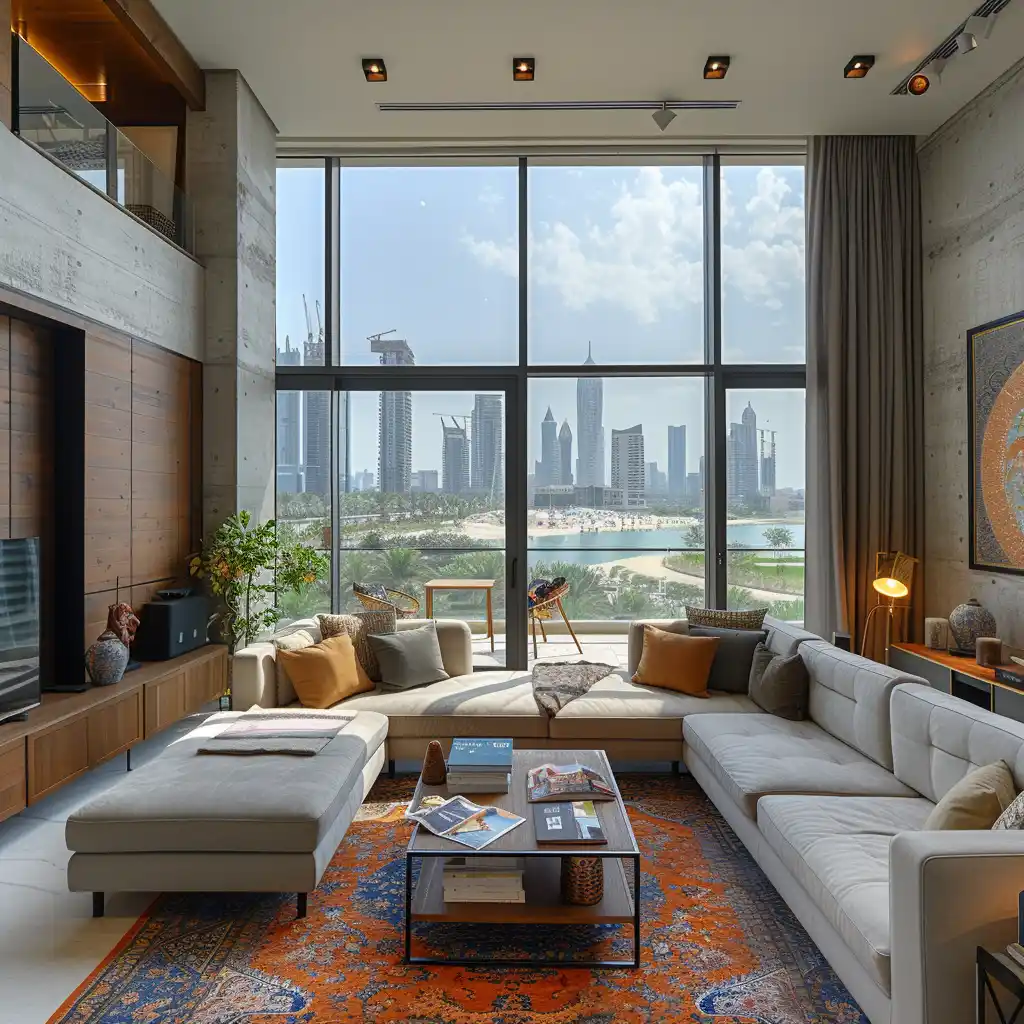 Interior Design from Concept to Execution Dubai, showcasing a designer working on a personalized interior design concept for a Dubai home